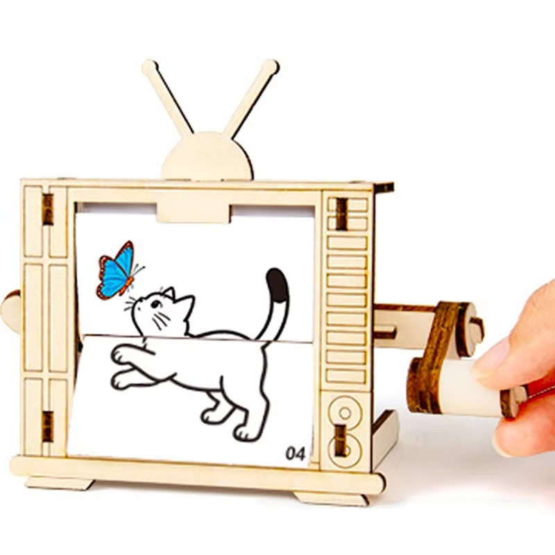 DIY Wooden TV-Shaped Hand Cran - Science Hobbyist recension och pris